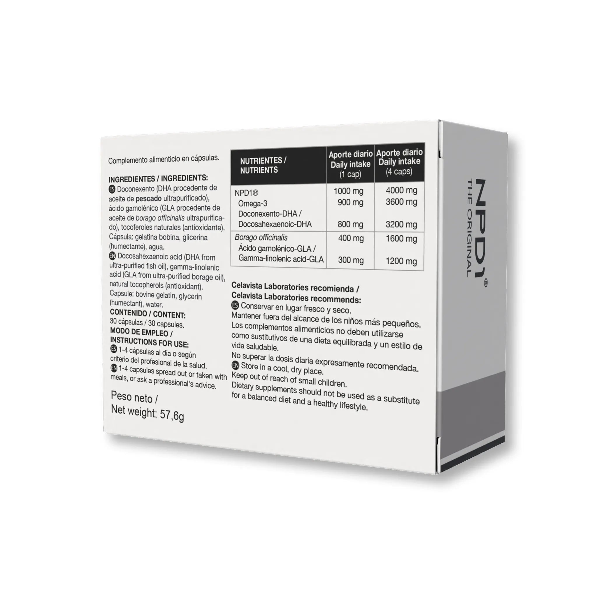 NPD1-1400 30 cápsulas alta concentración DHA ácido gammalinolénique