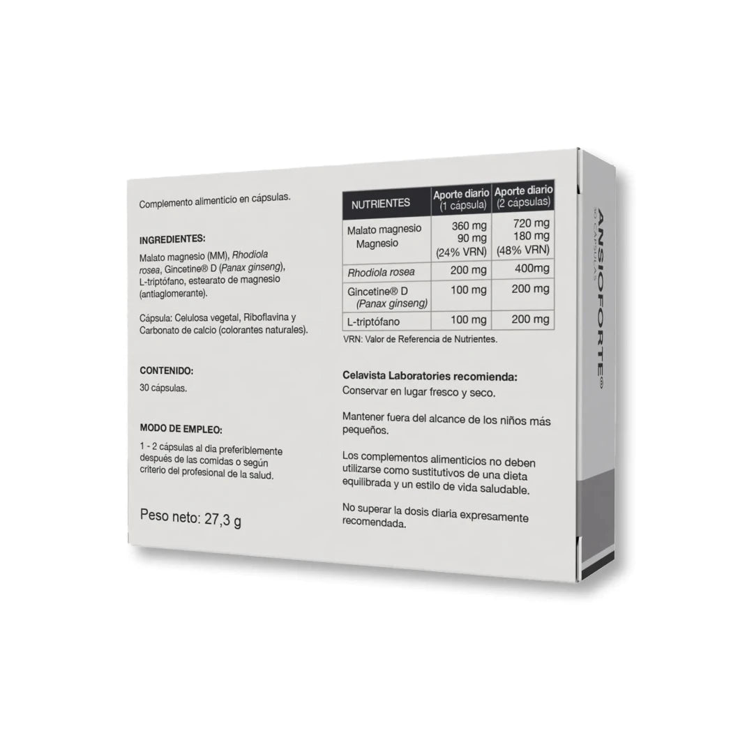 Ansioforte 30 cápsulas para ansiedad agotamiento y trastornos humor