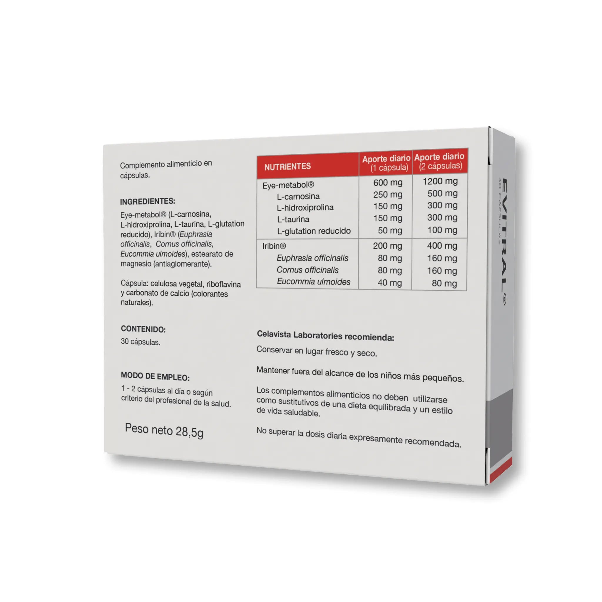 Evitral 30 cápsulas para moscas volantes y desprendimiento vítreo