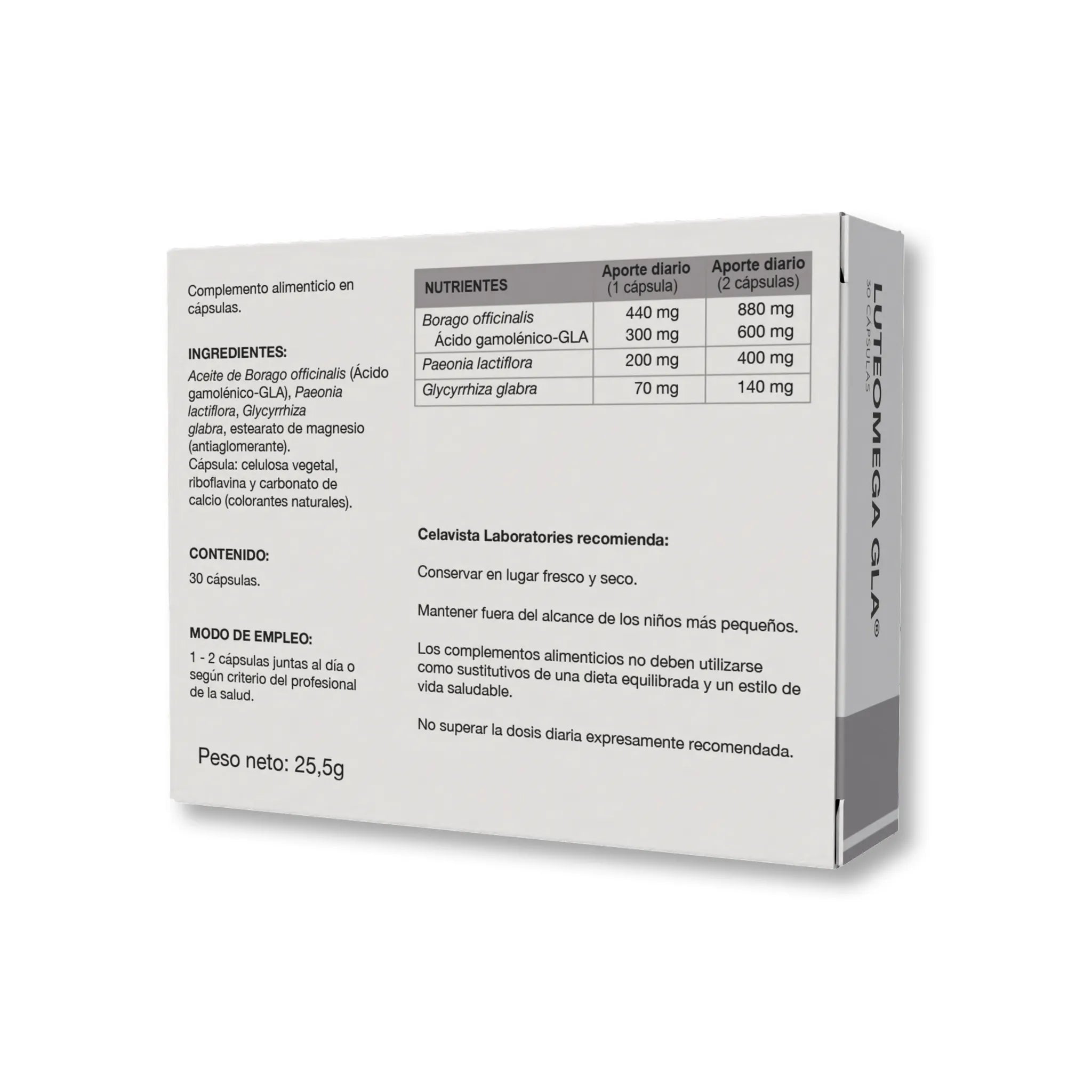 Luteomega GLA 30 cápsulas luteolina antioxidante natural potente